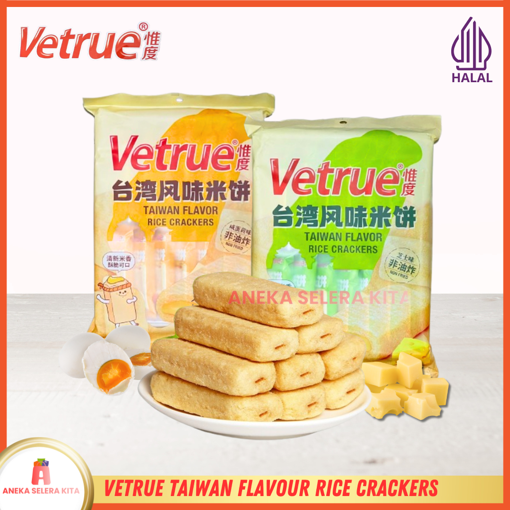 

Vetrue Taiwan Flavour Rice Crackers Rasa Salted Egg Yolk & Cheese 116g