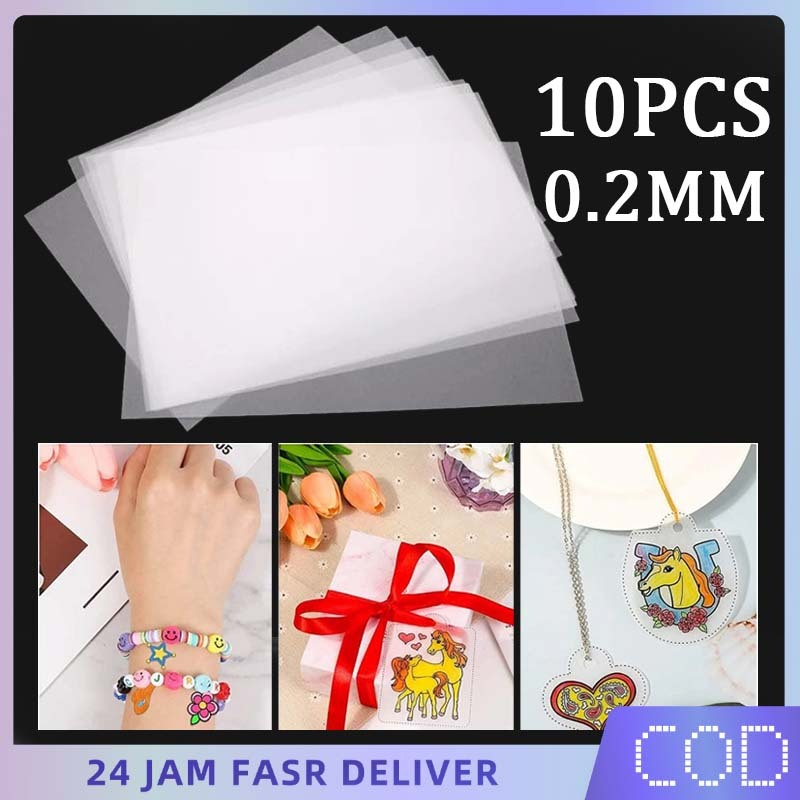 

10pcs Shrink Paper Diy 20*27cm Heat Shrink Plastic Semi-Transparant Shrinky Plastic Untuk Aksesoris Dan Hiasan