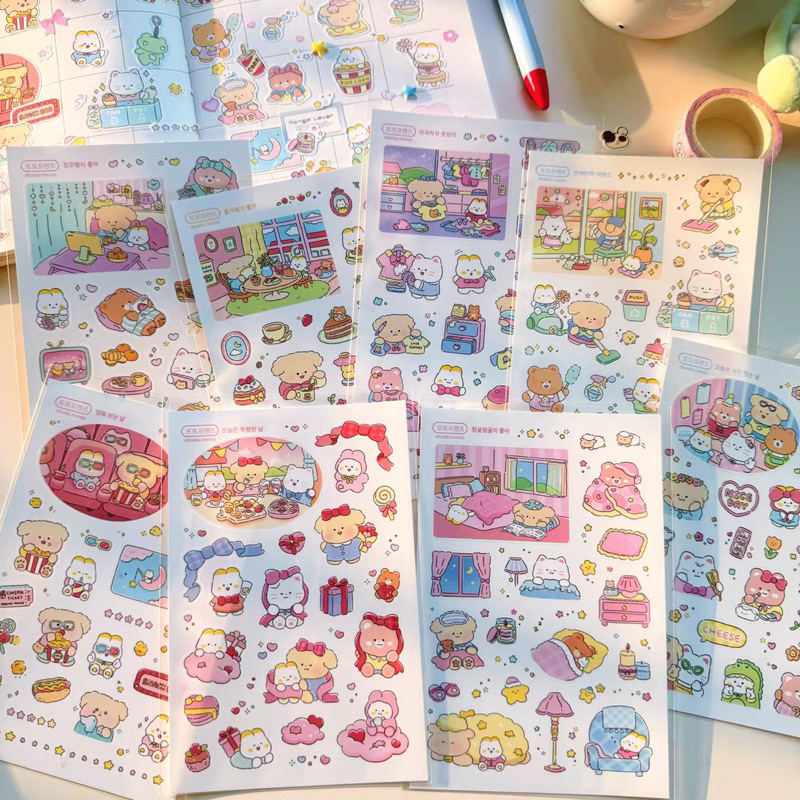 

sticker deco animal cat bear ddo dekorasi journal stiker readystock B2349