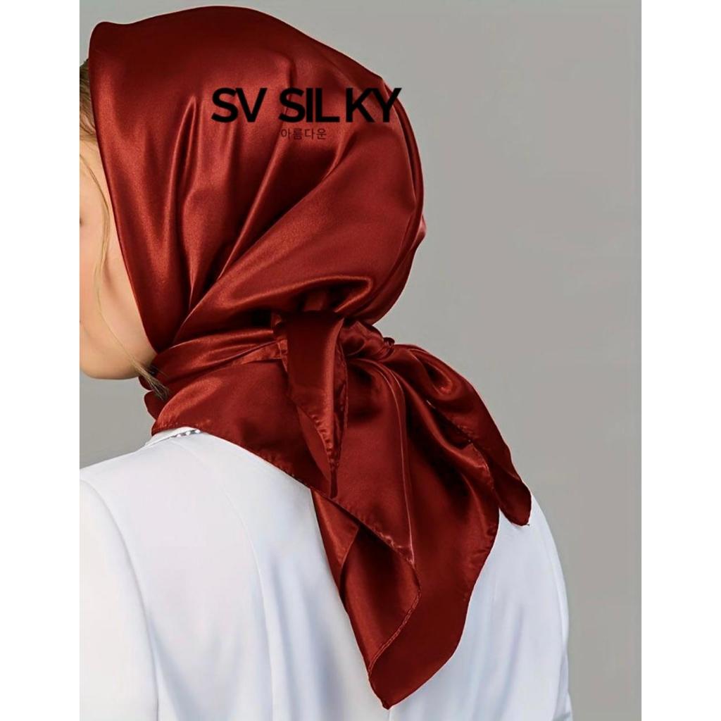 SV Silky Hijab Pasmina Yasin Qatar Satin Hijab Silk Hijab Premium Luxury Hijab Weeding Hijab Bridema