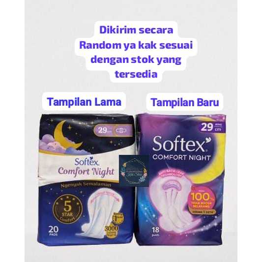 SOFTEX COMFORT NIGHT 29CM 20S-36CM 12S /Pembalut soptek 29 cm isi 20 pads&36cm isi 12pads