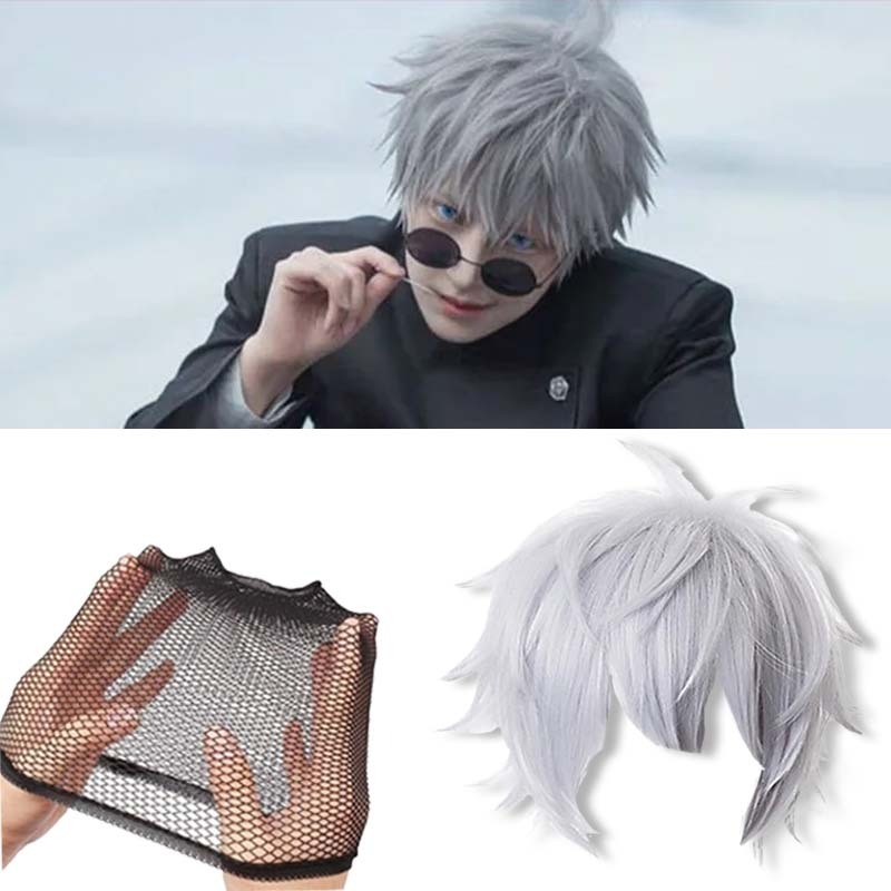 Wig Gojo Satoru Rambut Palsu Gojo Satoru Wig Rambut Palsu Satoru Gojo Putih