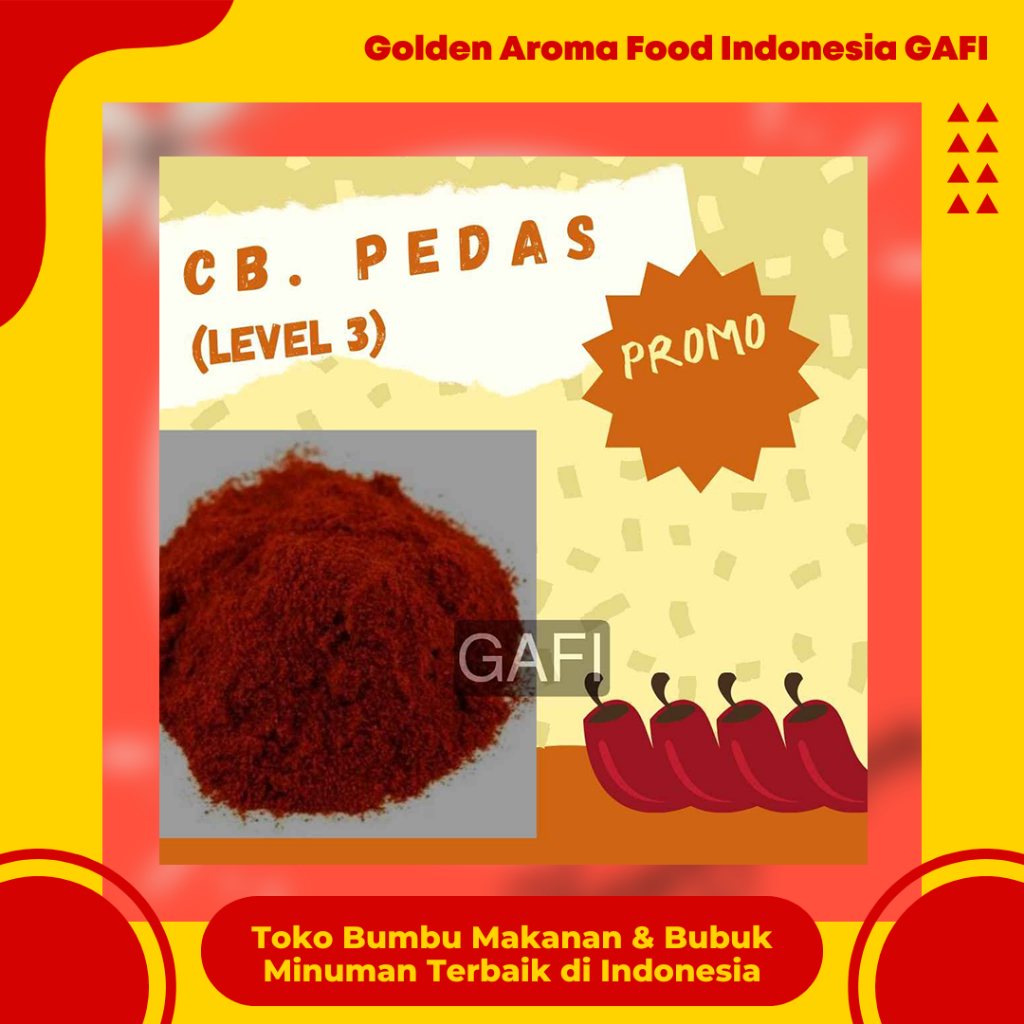 

GAFI Food Cabe Bubuk Pedas (Level 3) 1 Kg Enak Lezat Murah Halal, Chili Powder (Level 3) 1Kg