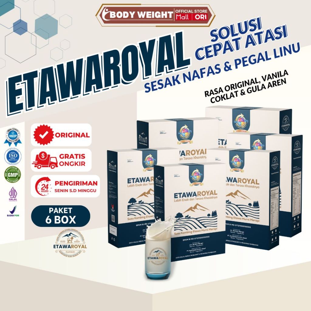 

ETAWAROYAL Platinum - Susu Kambing Etawa - Paket 6 Box Kemasan 250 gram