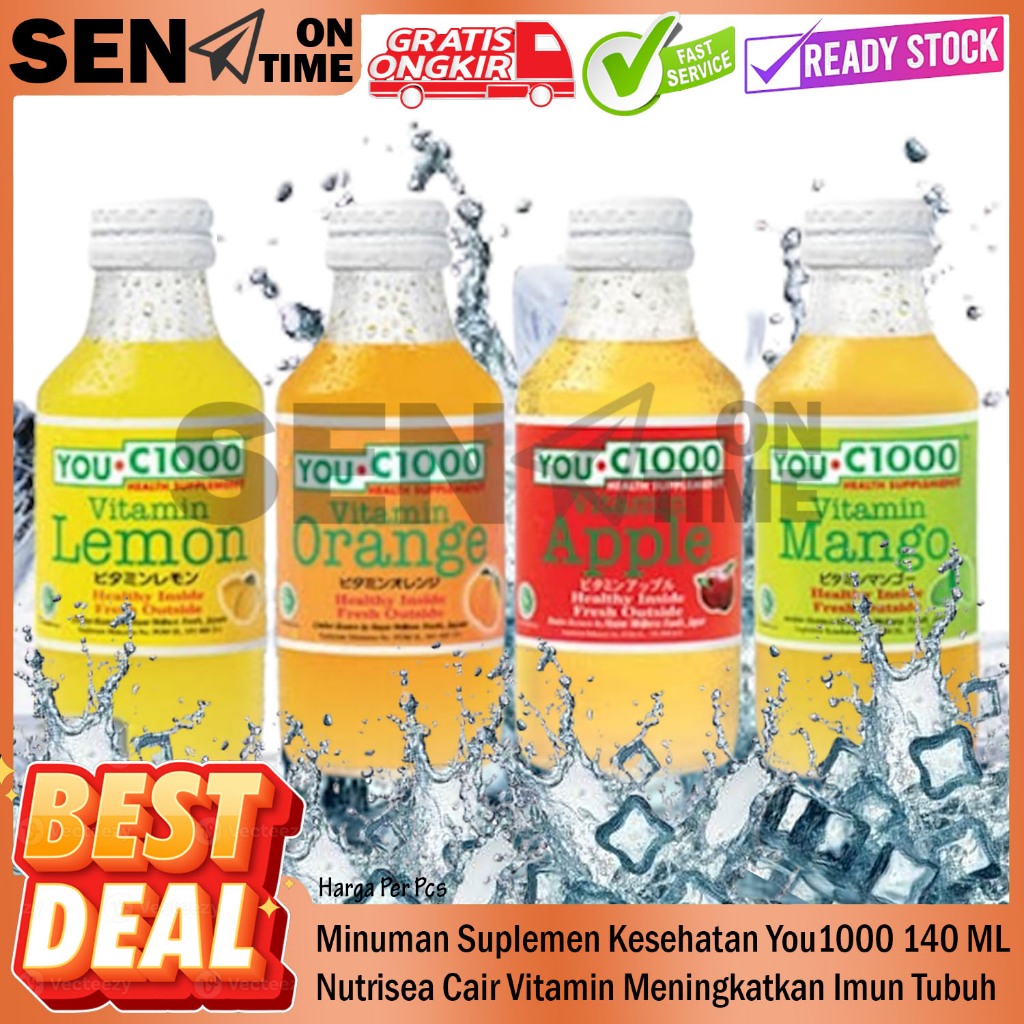 

YOU C1000 Nutrisi Cair Vitamin Healthy Drink Minuman Suplemen Kesehatan Aneka Rasa Orange Lemon Mango Praktis Siap Minum Penyembuhan Obat Sariawan Tenggorokan Kering Memelihara Kekuatan Kulit LLS Nutrisea Botol