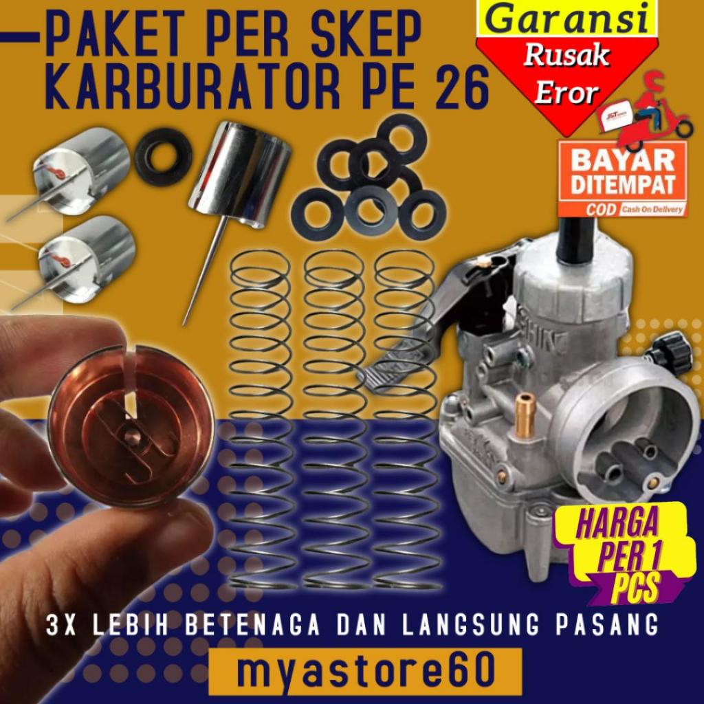 Paket Skep Per Pir Kacing Jarum Penahan Per Skep Sekep Karburator Karbu Carburator Carbu PE 26 PE26 