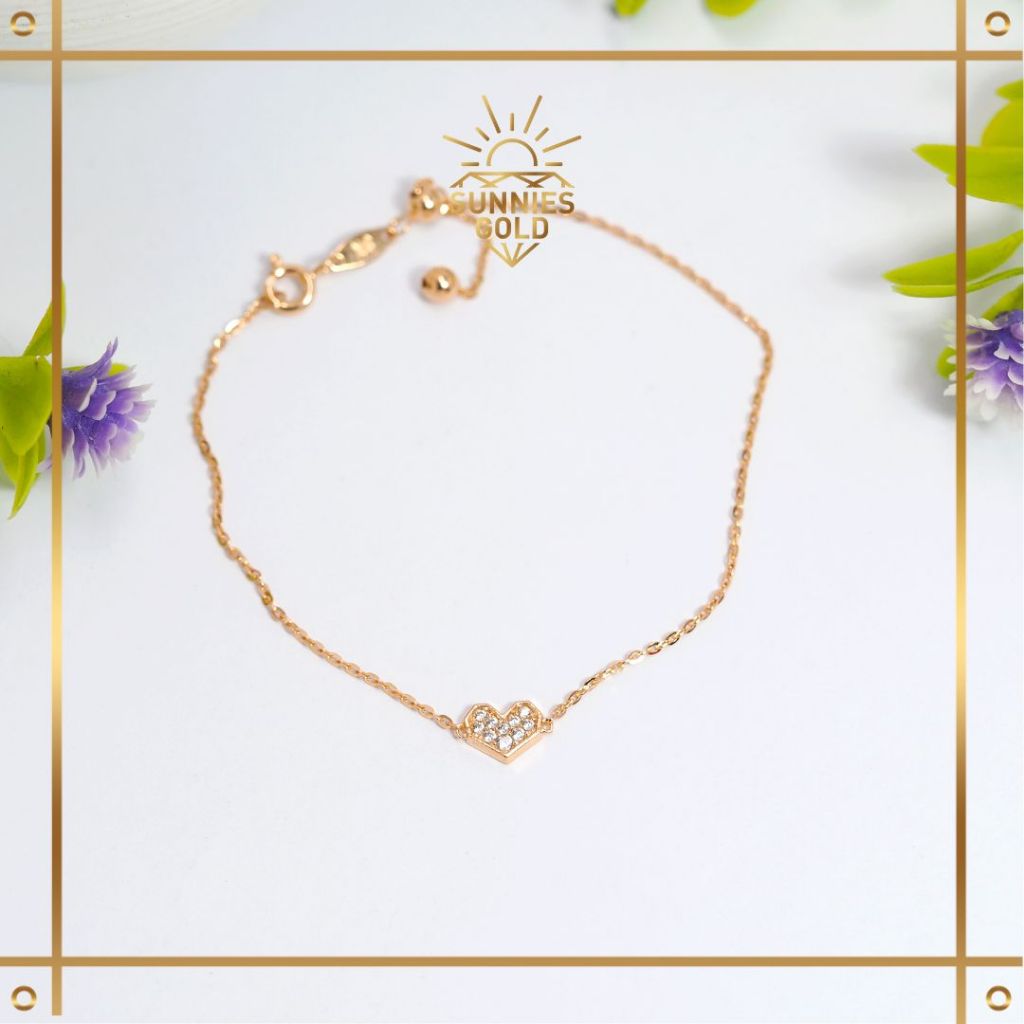 GELANG EMAS  FASHION LOVE  KADAR 375 (8K) GELANG SERUT  LOCE BRACELET - BLGLUB-18