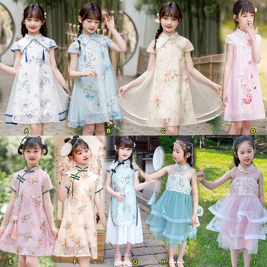 Cheongsam Anak Perempuan PREMIUM Hanfu Dress