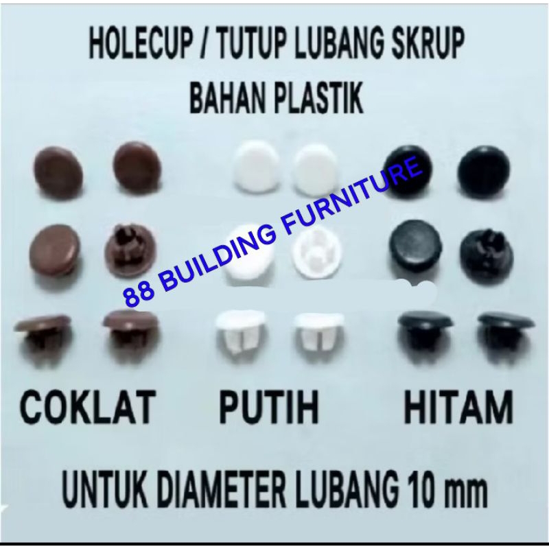 HOLECUP HOLE CUP PLASTIK UNTUK LUBANG 10 mm (1 cm) / HOLECAP HOLE CAP DOP PLUG COVER PENUTUP TUTUP L