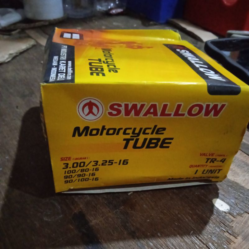 Ban dalam Swallow ring 16 ukuran 300/325-16 , 100/80-16 , 90/90-16 , 90/100-16