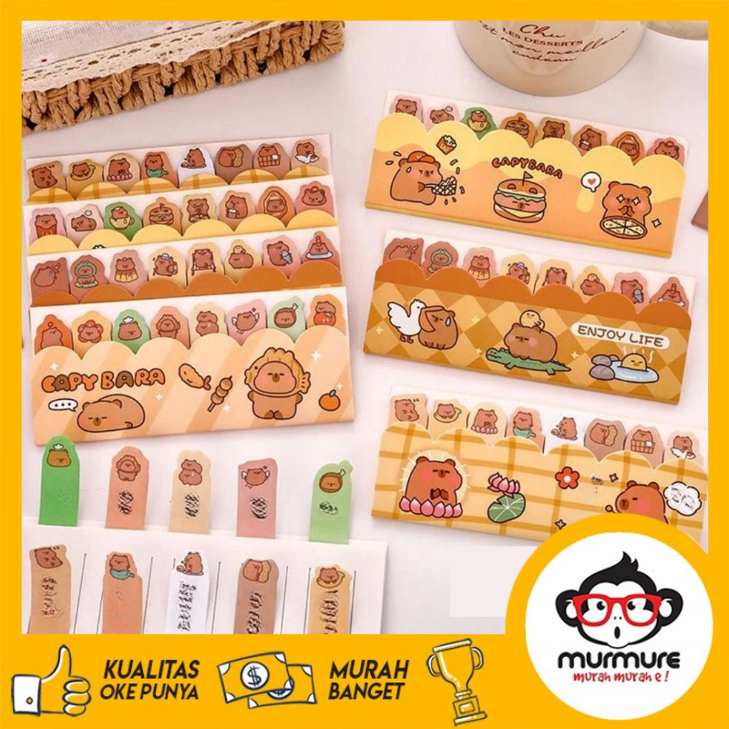 

MURMURE I STICKY NOTES SET CAPYBARA 8IN1 ISI 120 LEMBAR STICK NOTE CATATAN KERTAS TEMPEL PENANDA MEMO