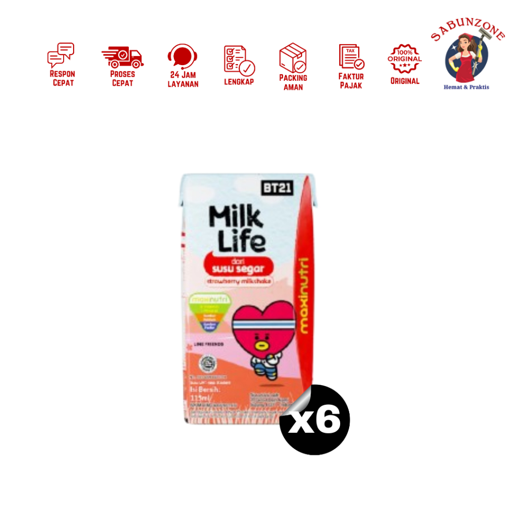 

Paket Murah Milk Life Susu Segar Strawberry Milkshake 115 ml x6 Pcs