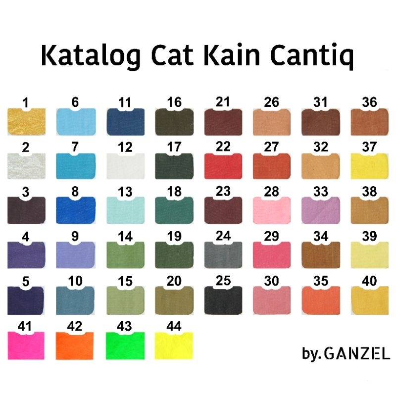 

Paket 44 warna Cat Tekstil Cantiq