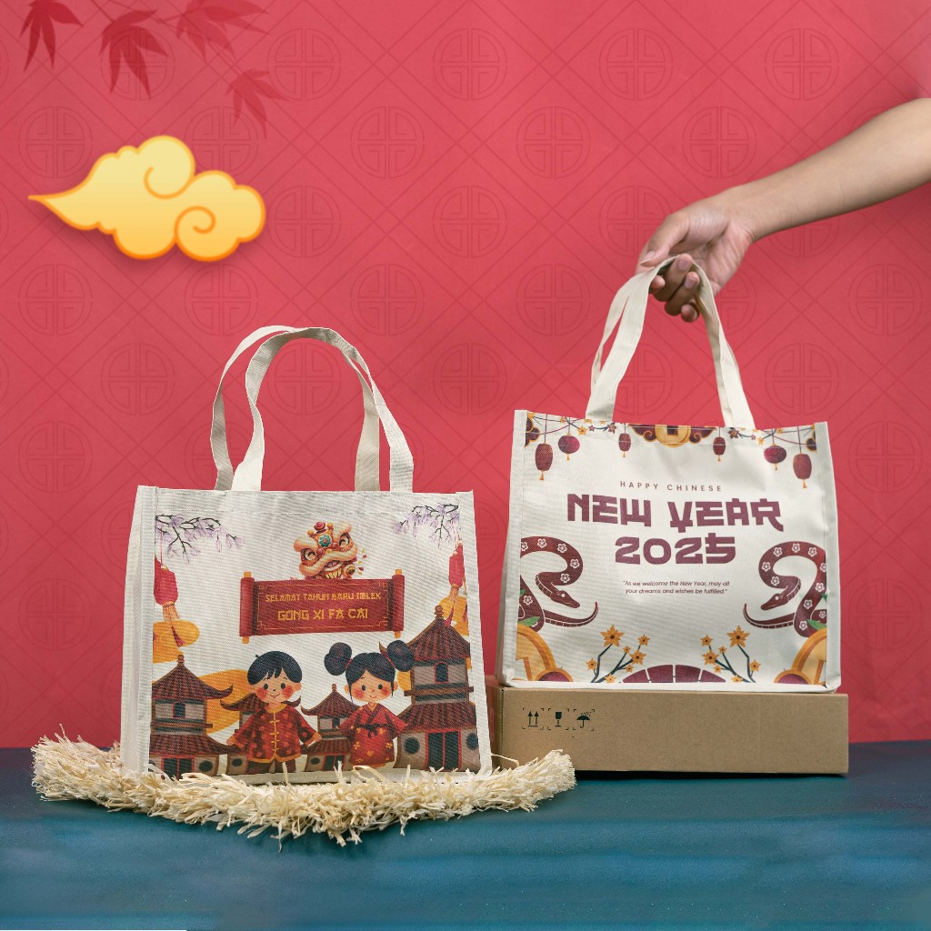 

Ready Stock Souvenir Imlek Bahan Poliyester ukuran T25 P30 L13