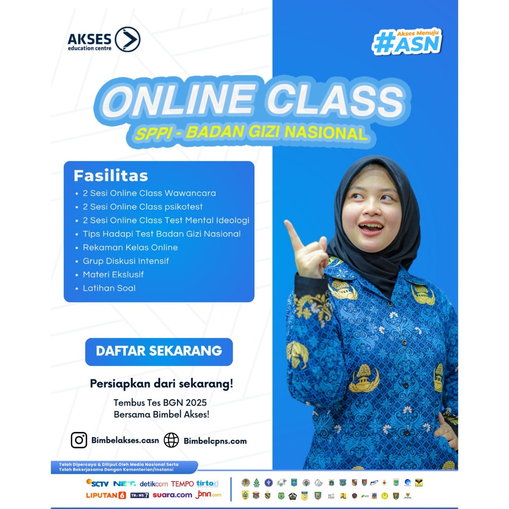 ONLINE CLASS SPPI BADAN GIZI NASIONAL BY BIMBEL AKSES (KELAS ONLINE CPNS)