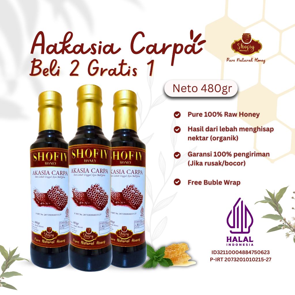 

Shofiy Honey Akasia Carpa Beli 2 Gratis 1 Neto 480gr