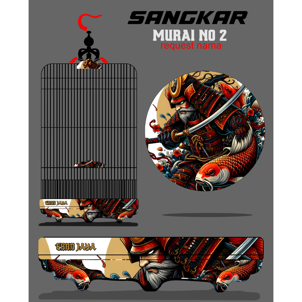 STIKER BURUNG MURAI/DECAL SANGKAR BULAT/STICKER SANGKAR BULAT NO 1 2 3