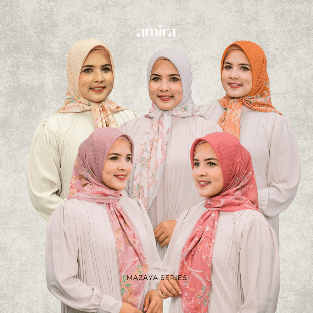[FREE BOX] Amira - Mazaya Voal Square (Hijab Segiempat Voal Motif Printing Lasercut Premium)