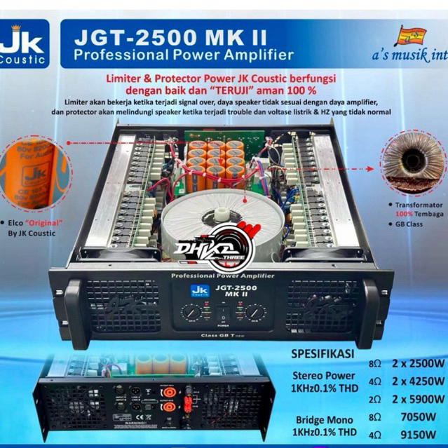 POWER JK COUSTICS JGT 2500 MKII CLASS GB / Power Jk Coustics Jgt 2500mkII CLASS GB original