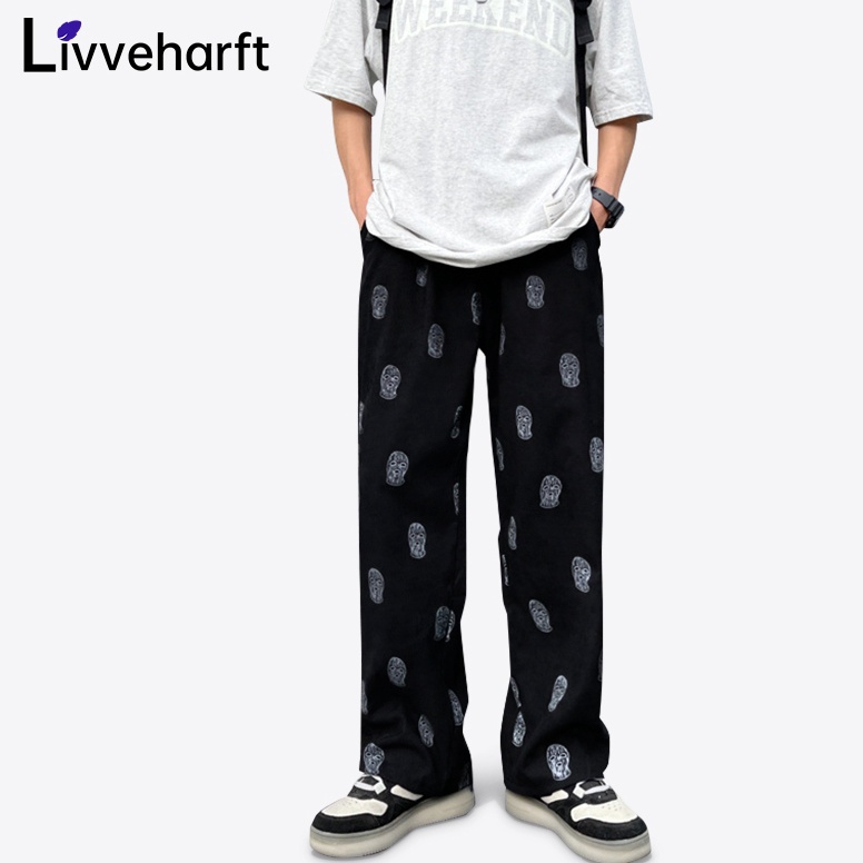 Telah Hadir LivveharftCelana Corduroy Hitam Pria Celana Panjang Pria Kulot