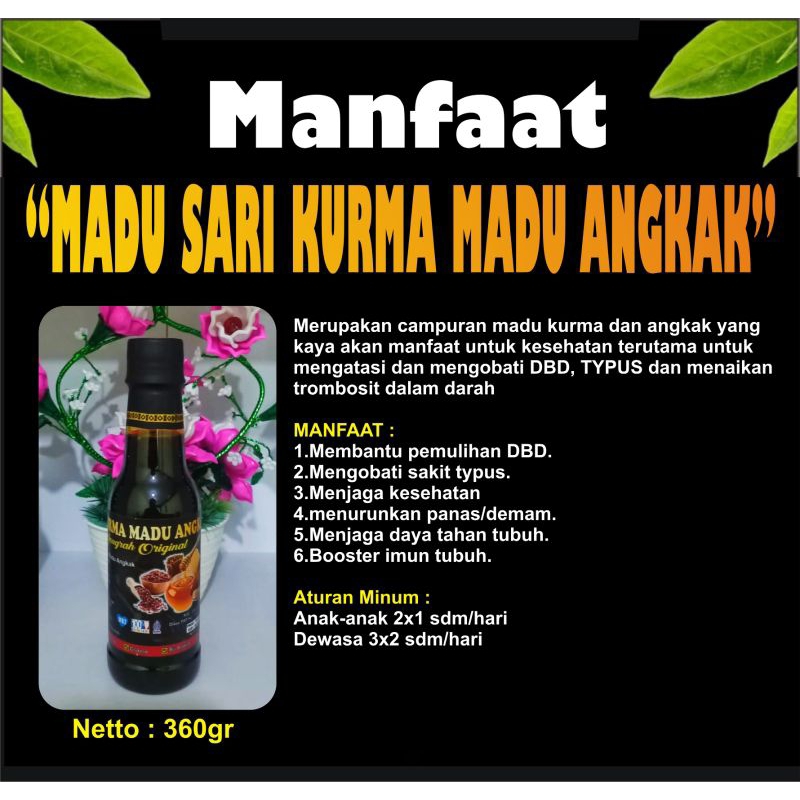 

SARI KURMA MADU ANGKAK ANUGRAH