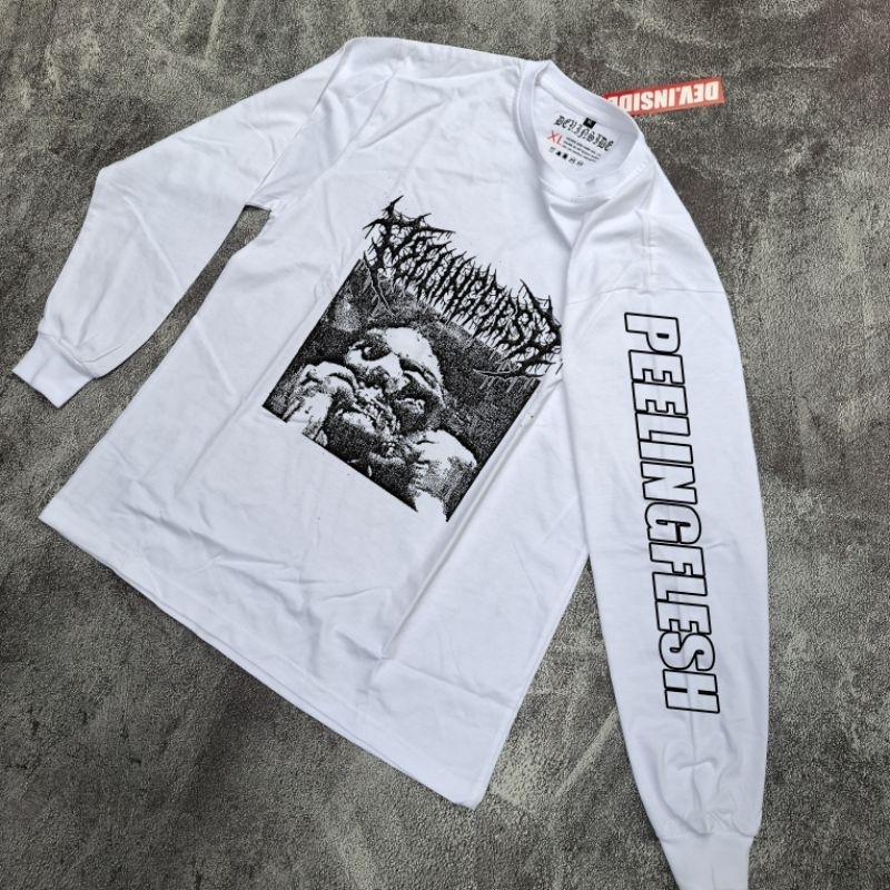 PEELINGFLESH kaos lengan panjang distro putih