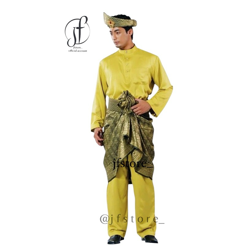 ONE SET baju kurung melayu pria teluk belanga bahan velvet silk premium