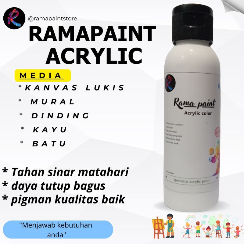 

Cat acrylic /Cat Akrilik / Lukis / Kanvas / Mural ramapaint Acrylic Paint Colour 100ml