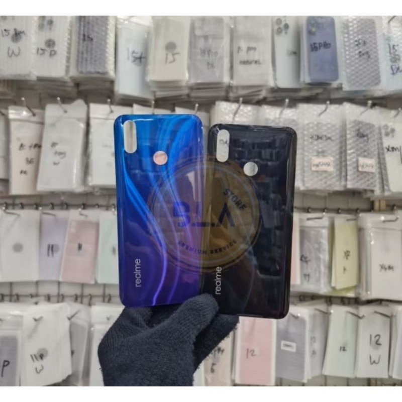 backdoor backcover tutup belakang tutup batre realme 3 pro