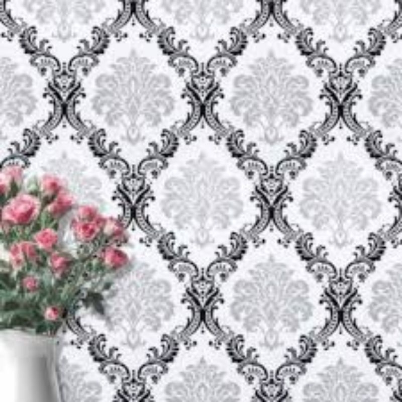 GRATIS ONGKIR Wallpaper dinding batik hitam putih
