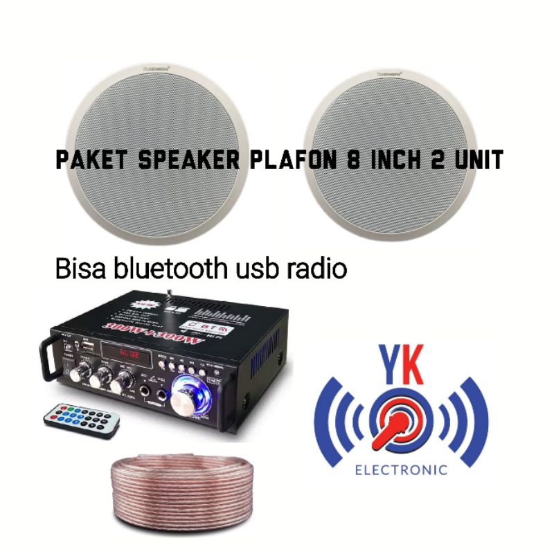 paket speaker plafon 8 inch 2 unit ceiling speaker bluetooth