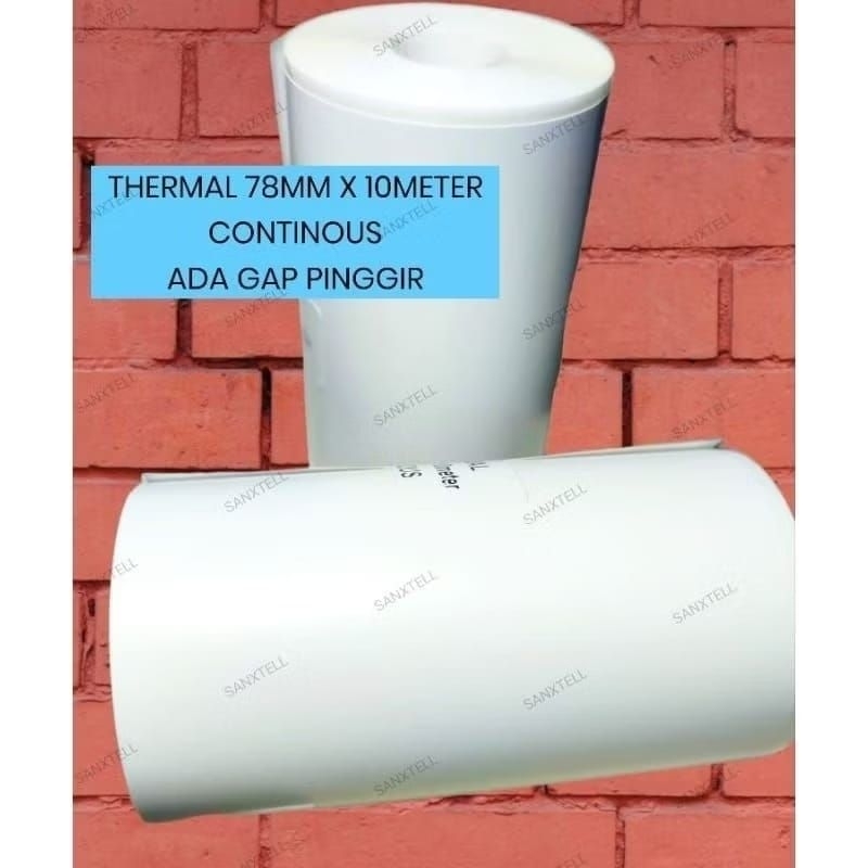 Label Stiker Thermal 78mm x 10 meter Continous/Stiker Resi 80mm/Label Direct Thermal 80mm x 10 meter