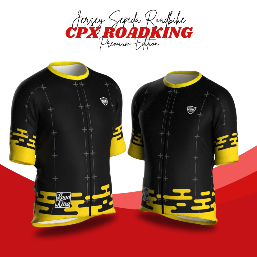 CPX Roadking Jersey Sepeda Pria Kaos Gowes Sepeda Lengan Pendek Asli Lokal full Printing