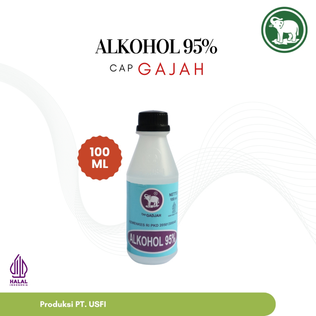 Cap Gajah Alkohol (Etanol) 95% 100 ML