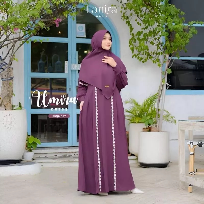 ALMIRA SYARI GAMIS SET  SYARI JUMBO BUSUI FRIENDLY DRESS MURAH KONDANGAN RENDA KEKINIAN REMAJA TERBA