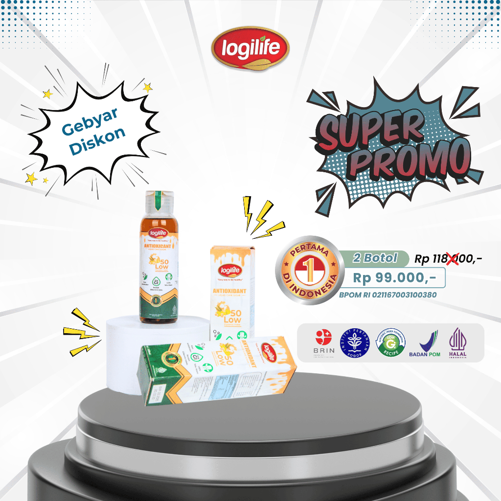 

PROMO 2 BOTOL LOGILIFE ANTIOXIDANT LIQUID CANE SUGAR - GULA CAIR ANTIOKSIDAN DENGAN LGI DAN POLIFENOL-GULA SEHAT