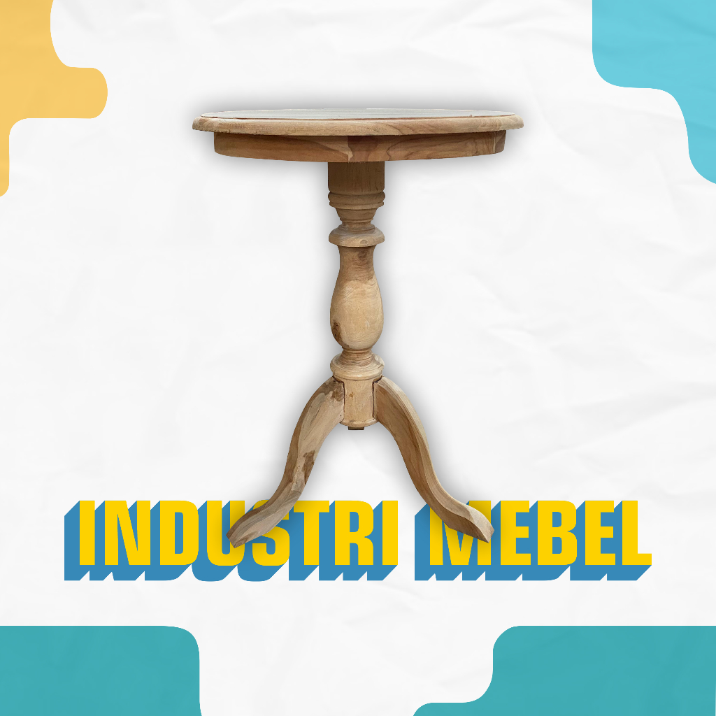 MEJA TERAS TAMU MEJA KAKI 3 PENDEK KAYU JATI