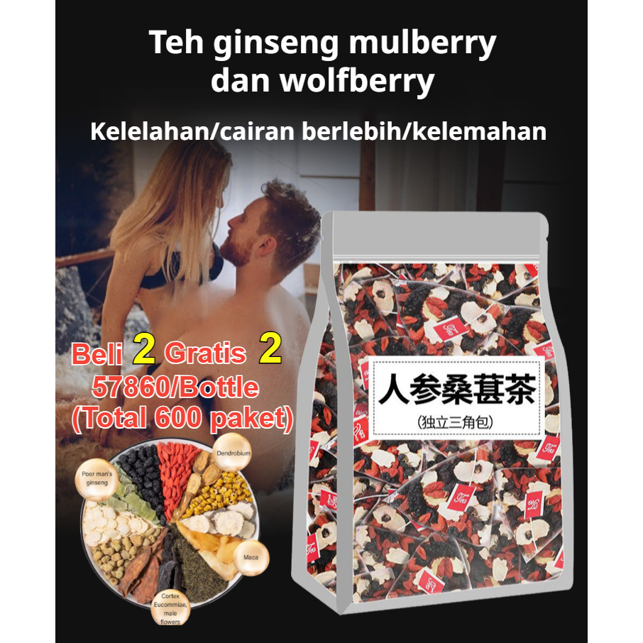 

✨Beli 1 gratis 1✨【Vitalitas yang Melonjak】Teh Herbal Ginseng dan Goji Berry 5g*30 bungkus Teh Kesehatan dengan Mulberry dan Goji Berry Teh Pemulihan untuk Begadang yang Meningkatkan Warna Kulit Teh Goji Berry, Ginseng, dan Kurma Mera