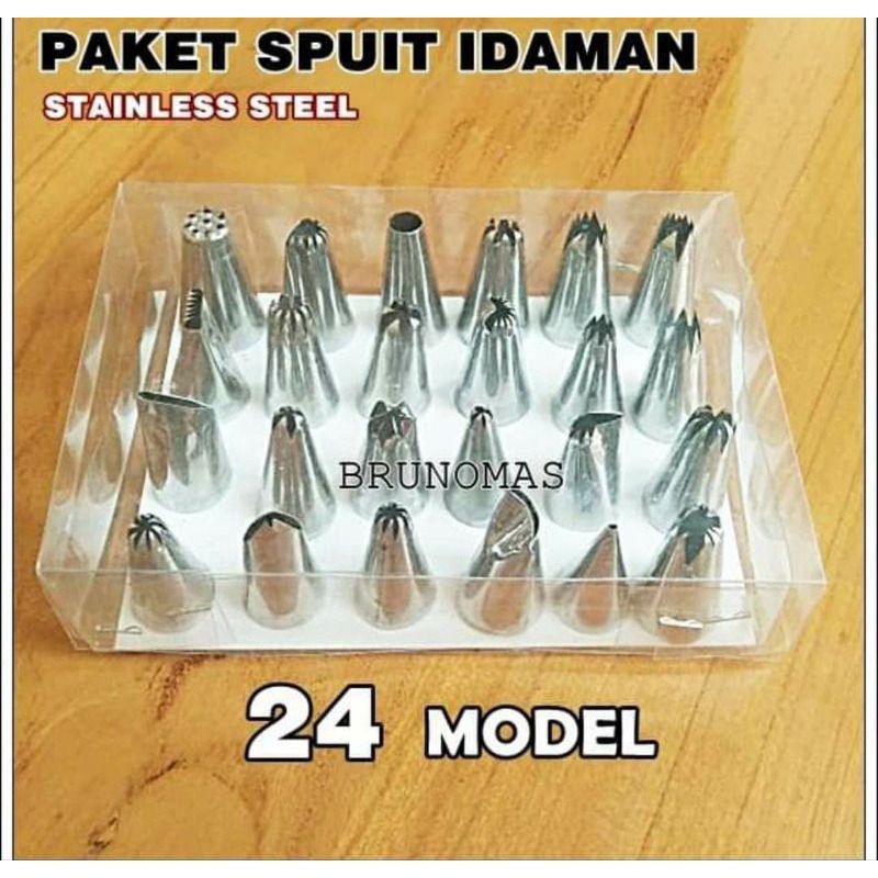 Spuit 1set / Dekorasi Kue / spuid mika isi 24 / spuit mika / sped mika / spuid dahlia / spuid tulis 