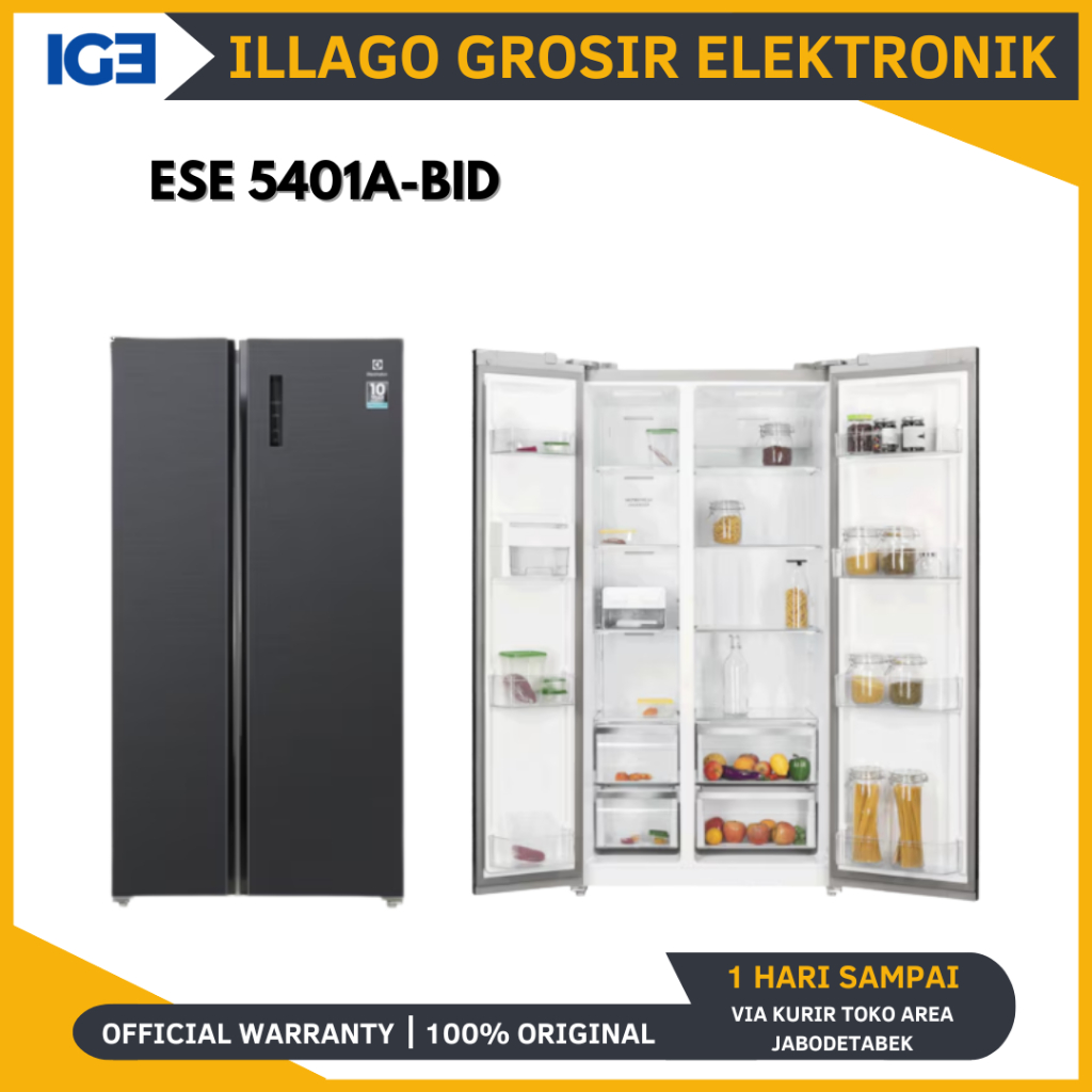 ELECTROLUX ESE 5401A-BID / ESE5401A-BID Kulkas Side by Side 528L