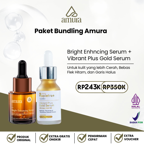 Bundling Amura Gold Serum + Bright Serum Membantu Meregenerasi Kulit Wajah