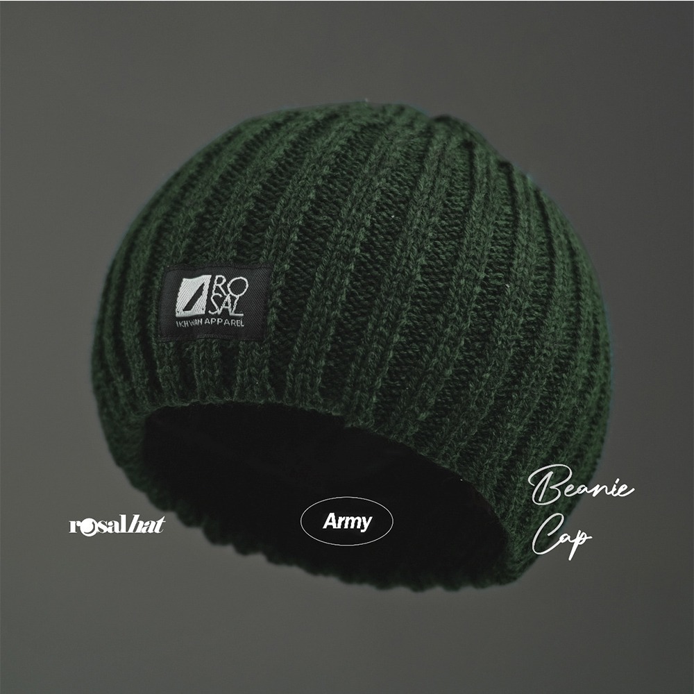 Beanie Cap Rosal bahan Benang Wol | Peci Kupluk Rajut Dewasa untuk Sholat dan Kegiatan harian