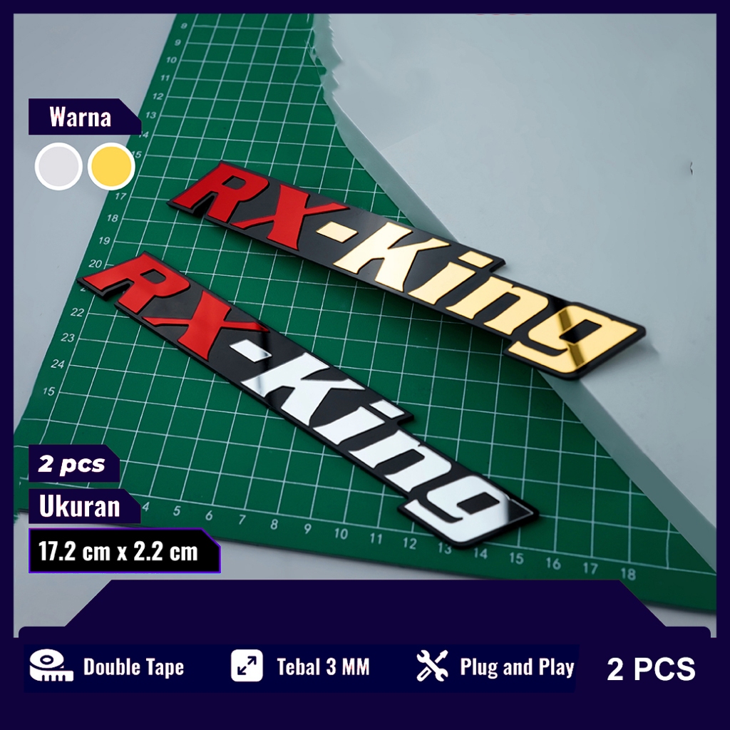 EMBLEM RX KING LOGO RX-KING STIKER RX KING TIMBUL AKSESORIS MOTOR RX KING