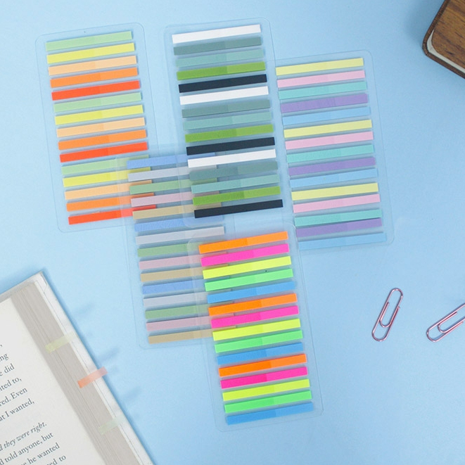 

PANMOMO Sticky Text Highlighter Strip - Sticky Notes Stabilo Tempel - PET Label Penanda Tulisan Buku