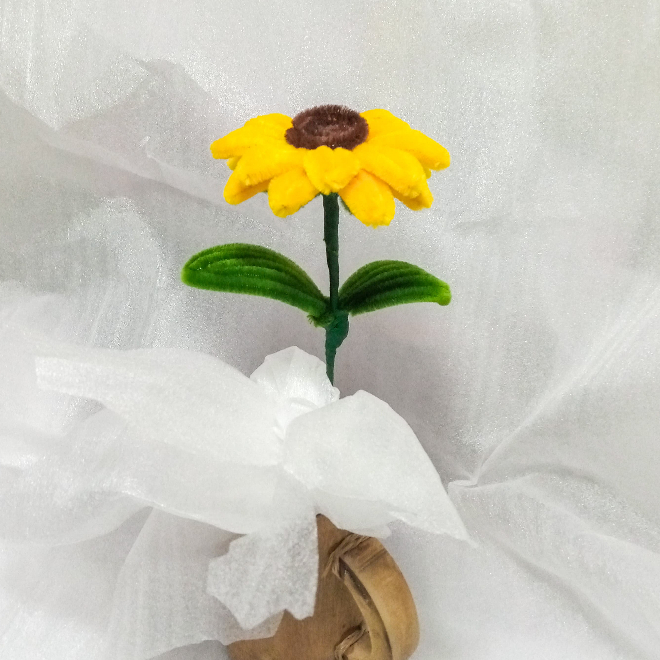 Bunga Matahari 1 Tangkai kawat bulu/kawat bulu/bunga kawat bulu/bunga 1 tangkai sunflower