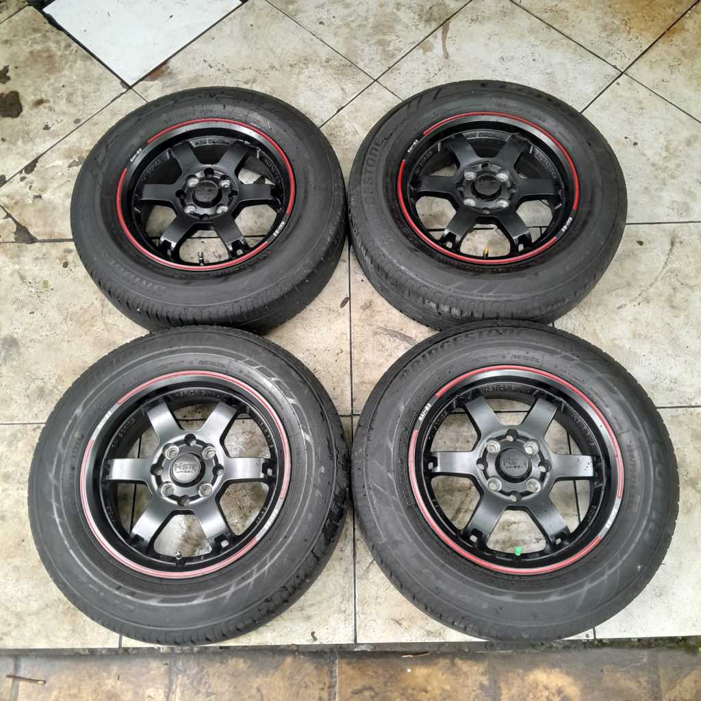 VELG MOBIL BEKAS AVANZA RING 14 LEBAR 5,5 PCD 4x100 4x114 ET36 BLACK BAN SEKEN BS 185 70 R14 BUAT AV