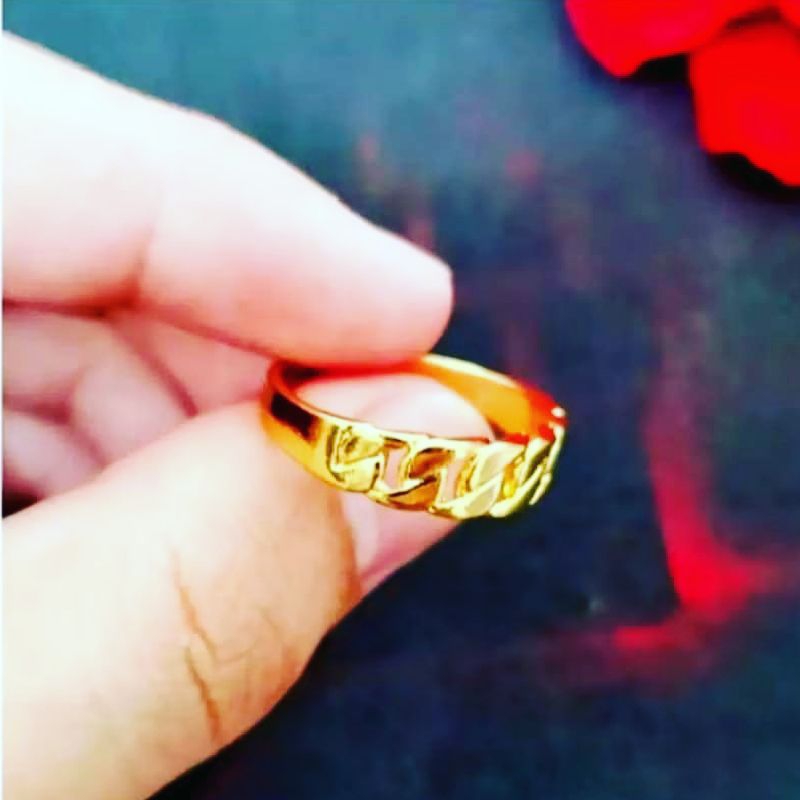 cincin rantai lapis emas 24K anti karat anti lentur