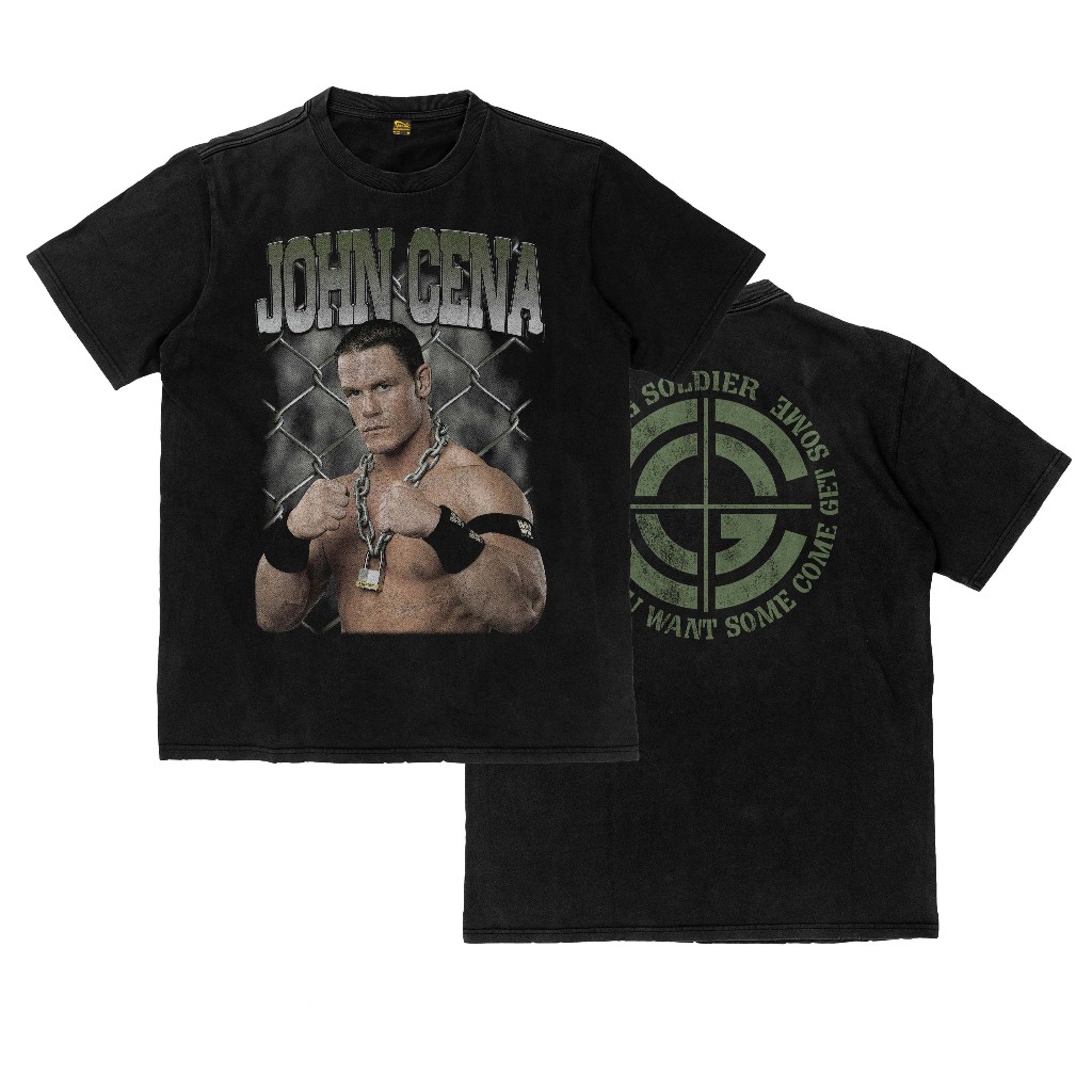[COD] Kaos John Cena Chain Gang Soldier WWE WWF Kaos Tebal T Shirt Katun Flexinc 16s Heavyweight Uni