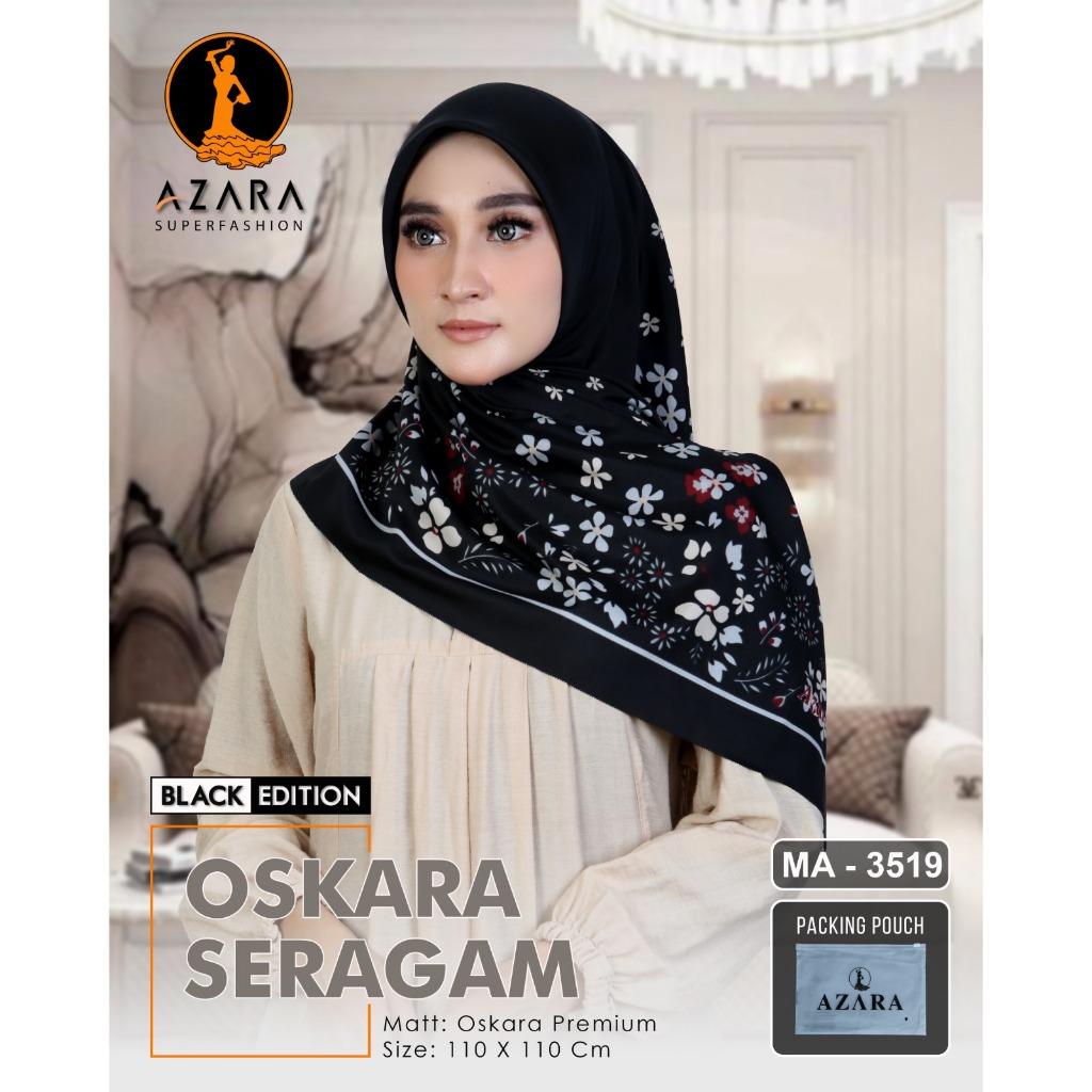 Oskara hitam voal free pouch bisa seragam motif 5