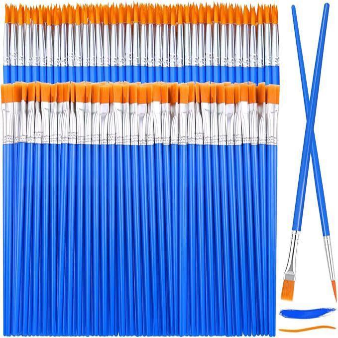 

Grosir Kuas Lukis Cat Air Kanvas Paint Brush BIRU Nilon Isi 10 Pcs